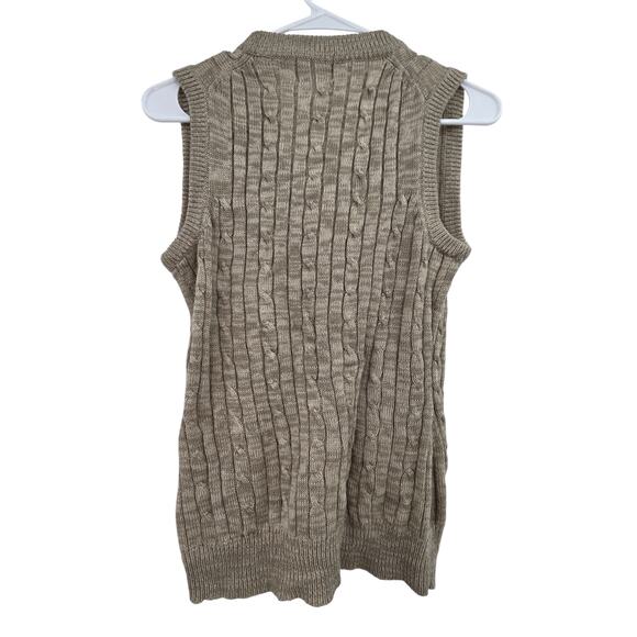 VINTAGE NORTHERN ISLES SMALL Y2K CABLE KNIT BUTTON UP SWEATER VEST - Picture 2 of 5